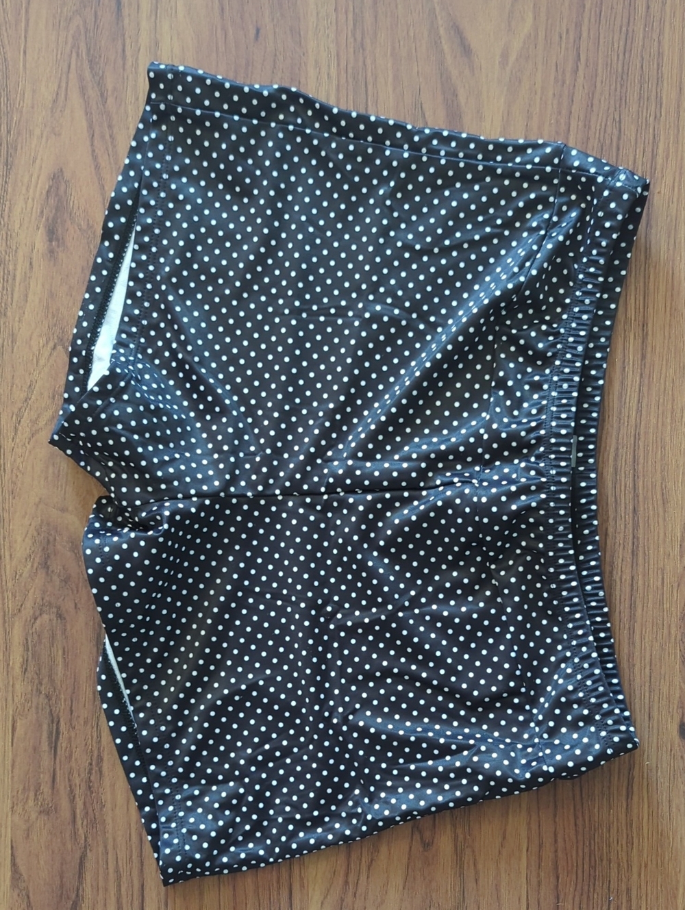 Black Polka Dot Swim Shorts, Large